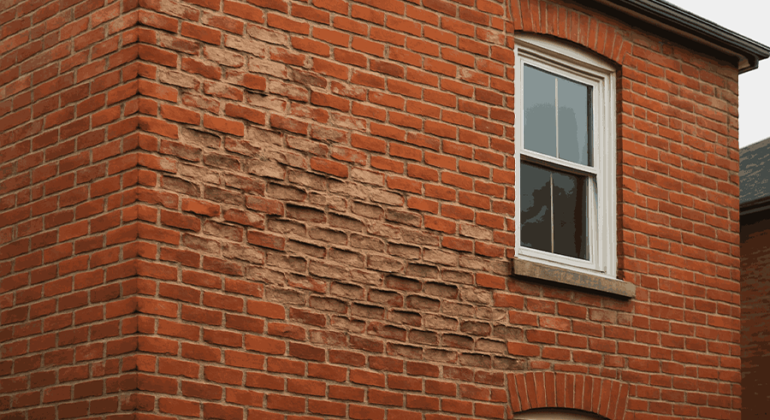 Weathering Patterns Indicate Brick Repointing