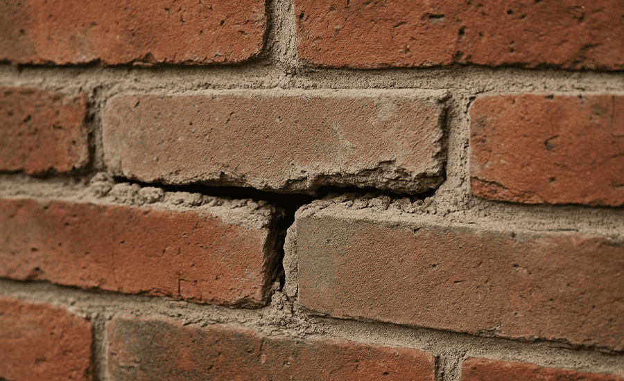 Common mistakes in keyed pointing masonry work with V-shaped mortar joints