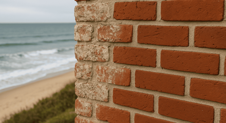Brick pointing protecting coastal home masonry from salt damage and dampness