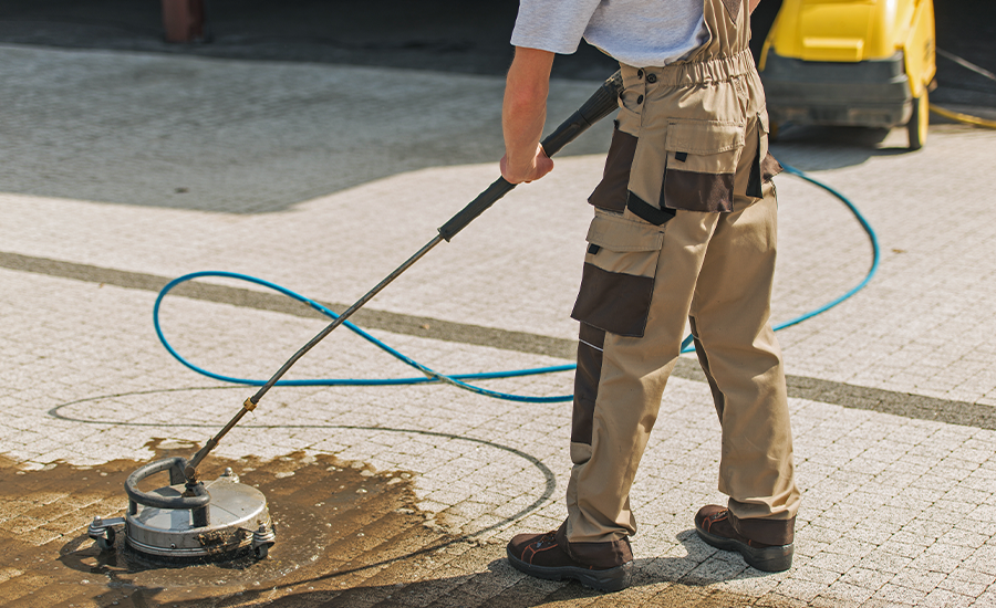 Pressure washing driveways and patios in NYC before winter to prevent cracks, stains, and damage caused by freezing temperatures.