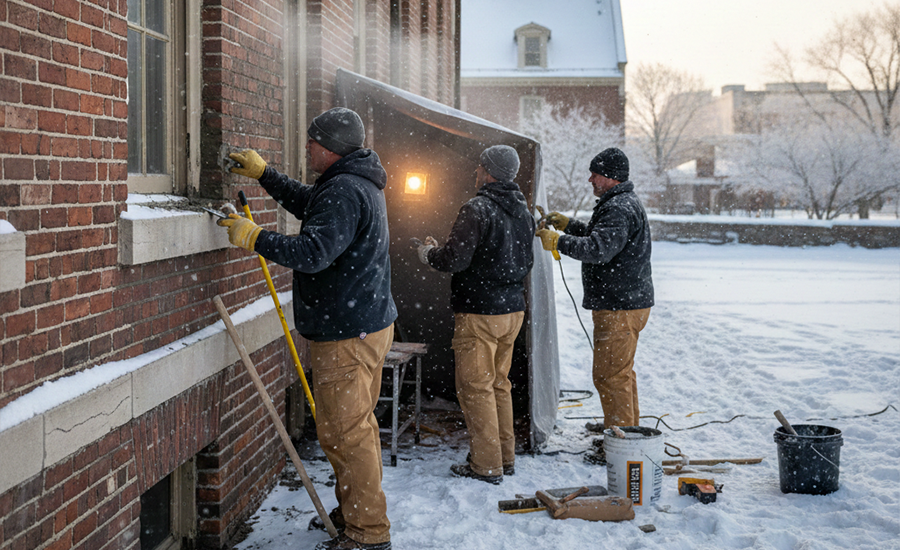 How Skilled Masons Perform Brick Pointing in Winter?