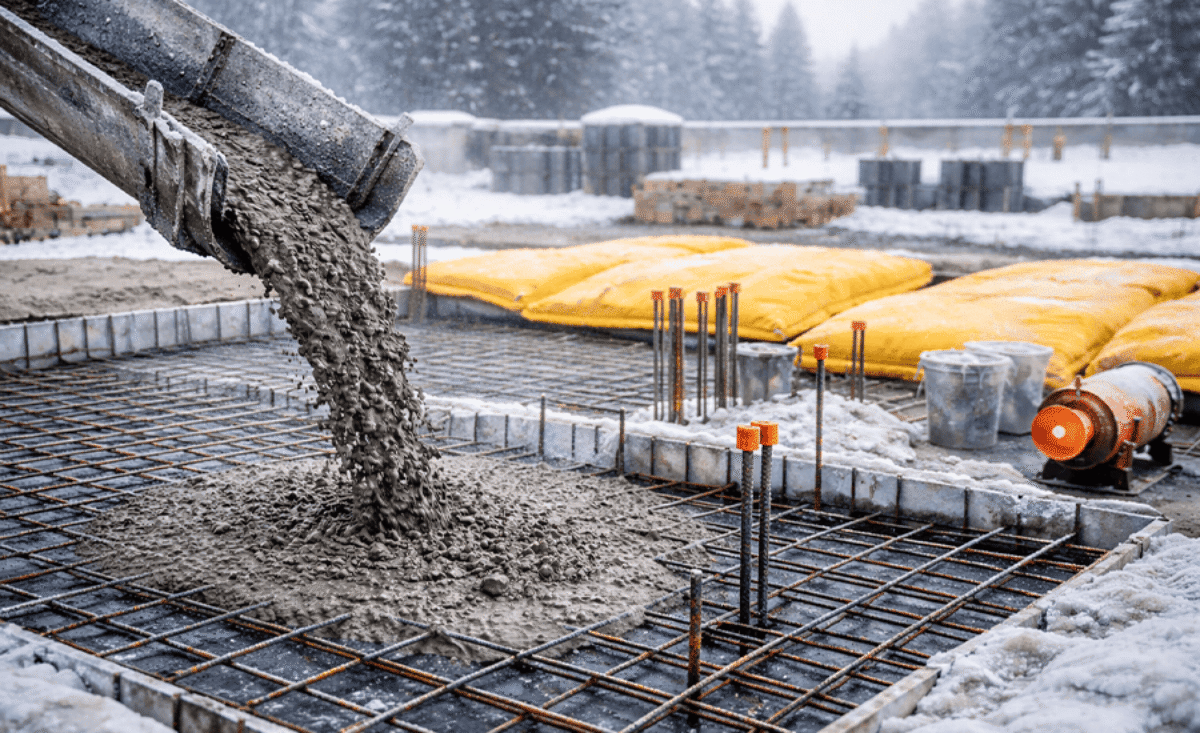 Essential safety and procedural tips for crews pouring concrete in cold weather conditions, emphasizing Calgary's winter challenges.