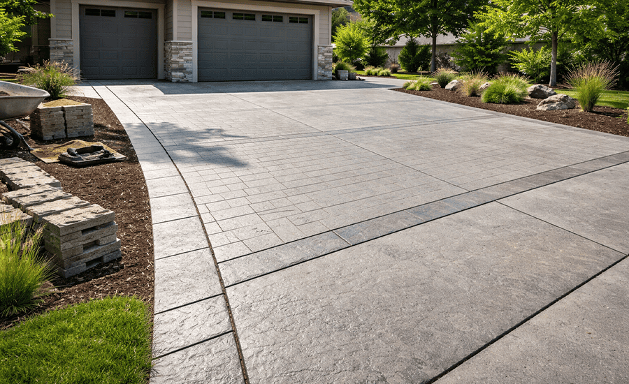 Concrete driveway surface in NYC showing durable concrete finish designed for long-term performance and weather resistance