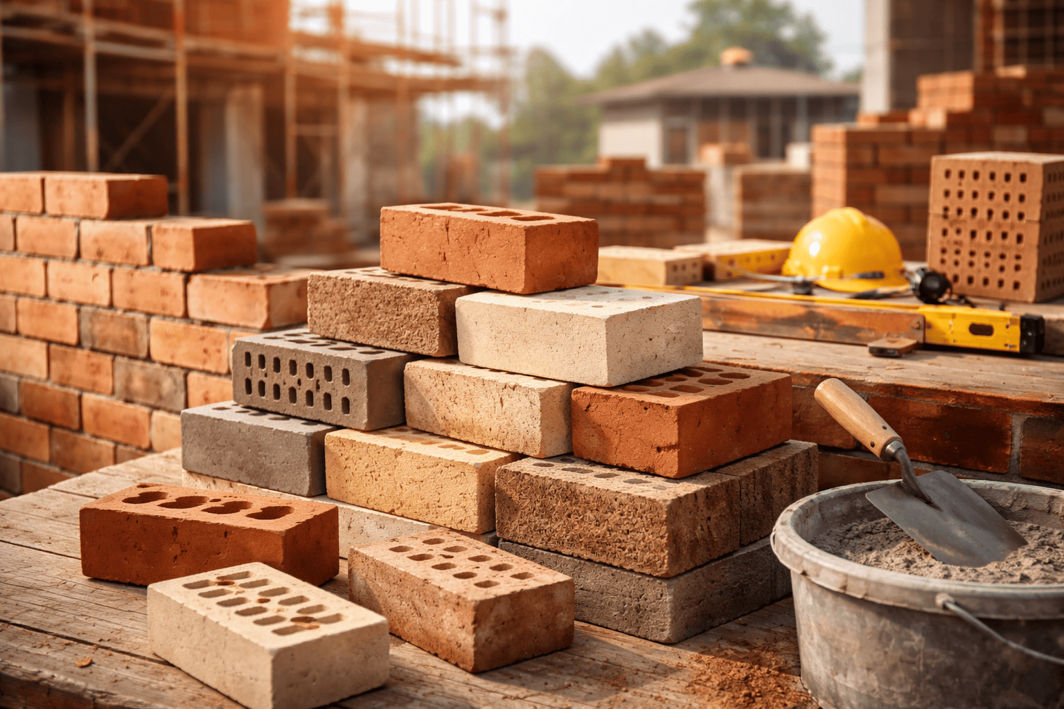 different types of construction bricks used for masonry and structural durability