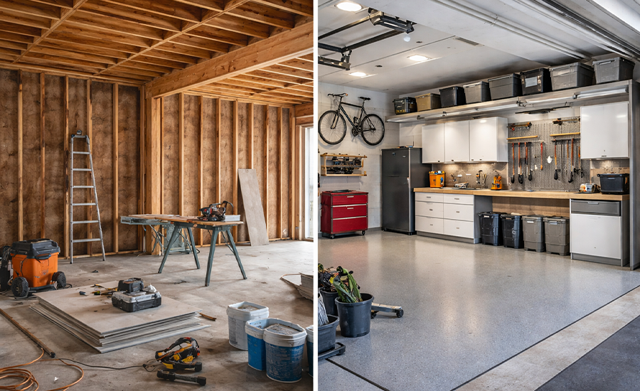 garage renovation vs reconstruction comparison in NYC with before and after view