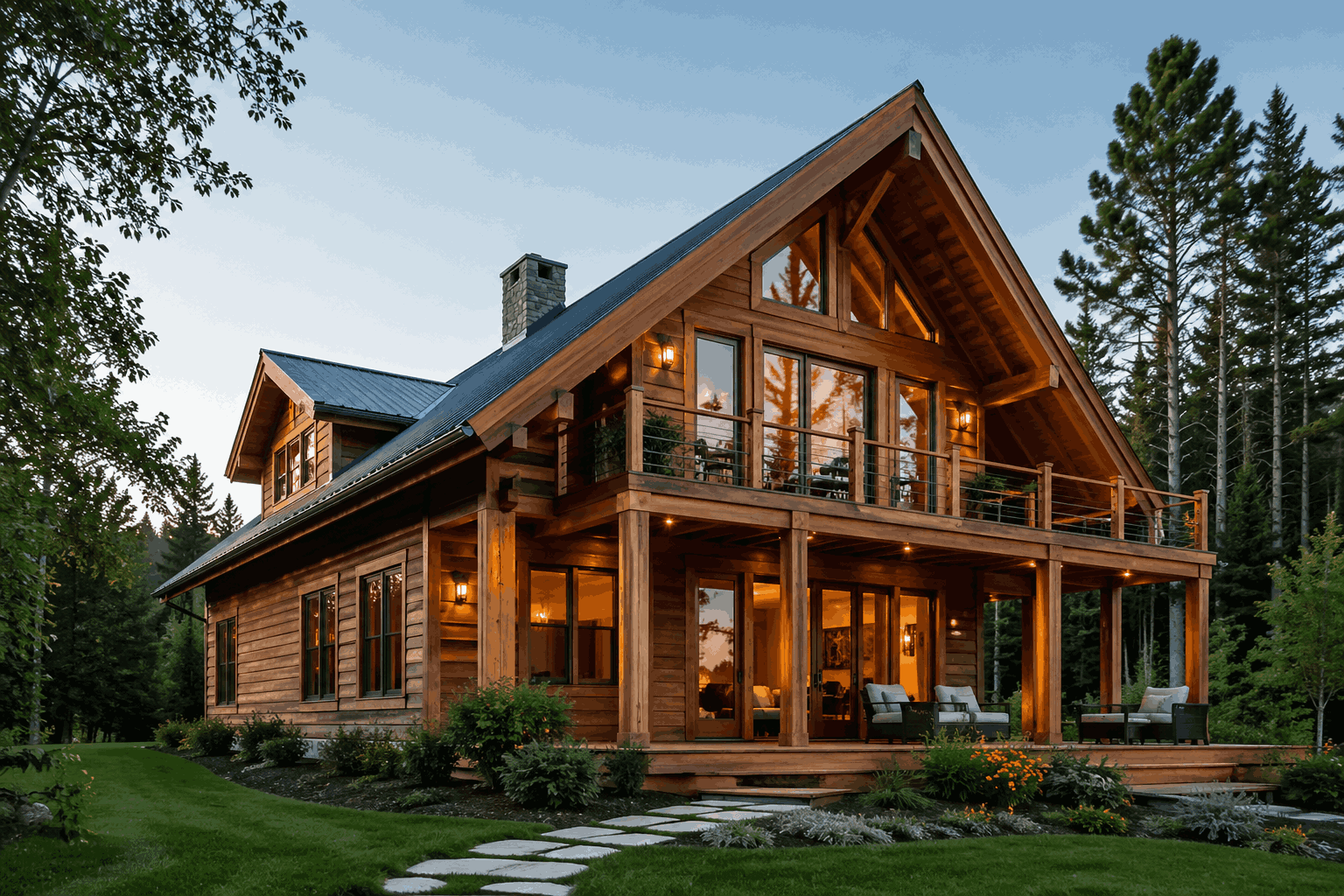 modern wooden house exterior with timber structure and balcony surrounded by trees modern wooden house exterior with timber structure and balcony surrounded by trees