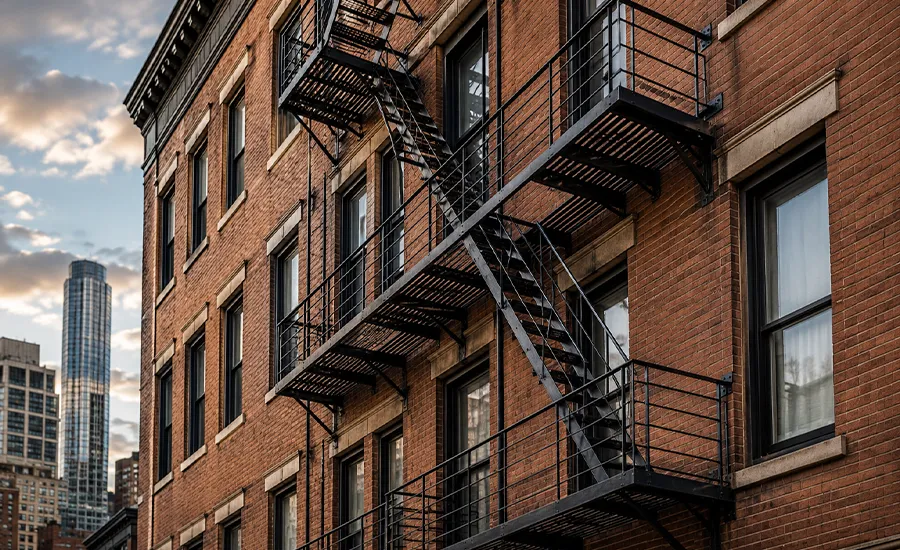 NYC building fire escape requirements for older residential properties