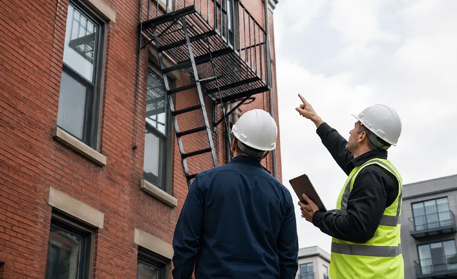 NYC fire escape removal and alteration inspection on older building