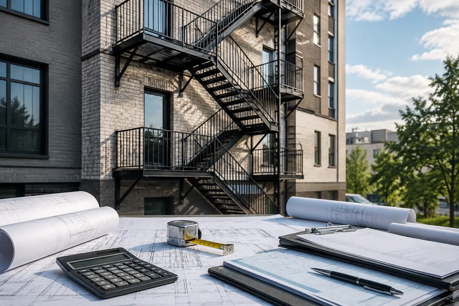 Fire escape plans, measurements, and cost calculations for an NYC installation project Fire escape plans, measurements, and cost calculations for an NYC installation project