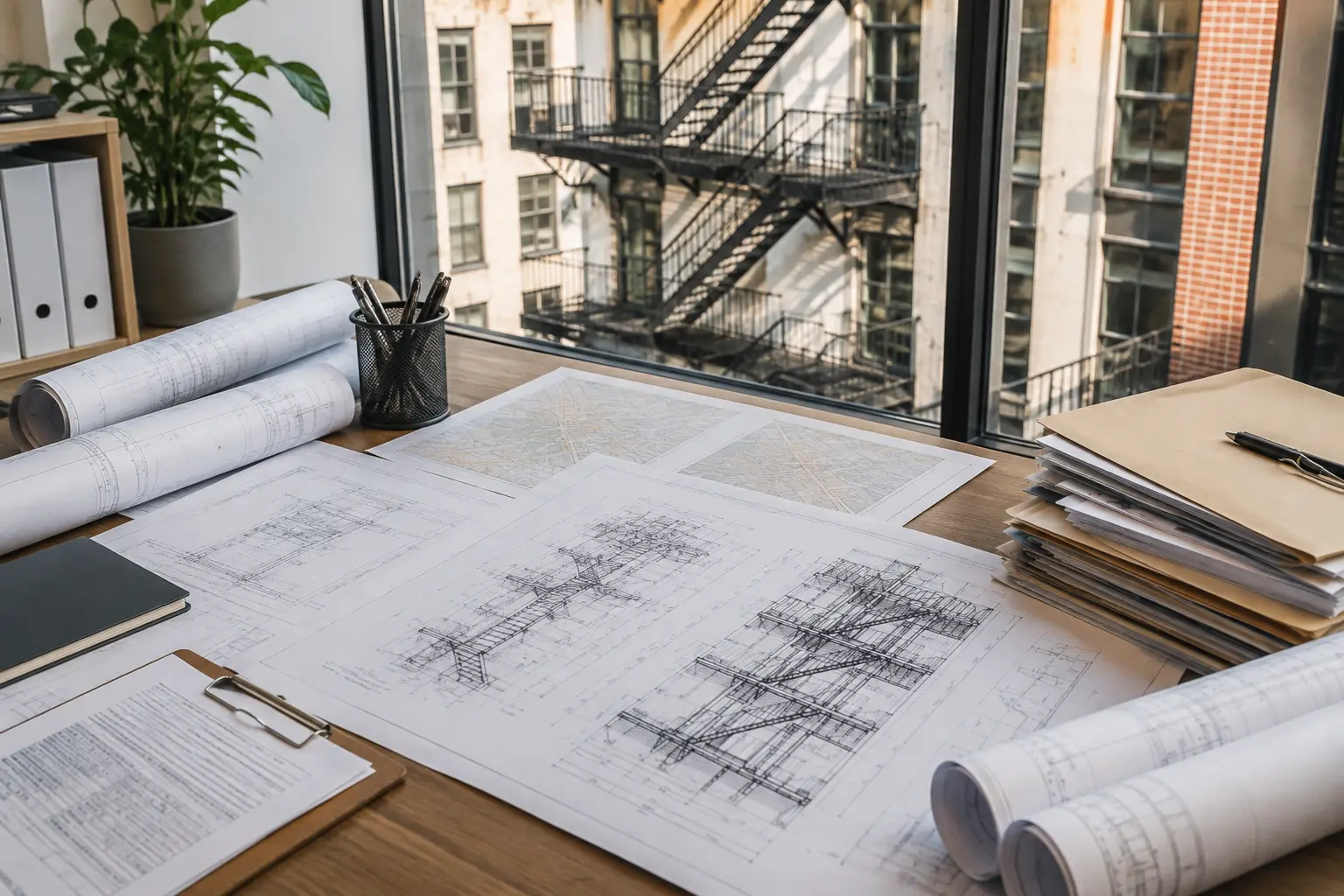 Fire escape engineering plans, filing documents, and permit paperwork for an NYC installation project Fire escape engineering plans, filing documents, and permit paperwork for an NYC installation project