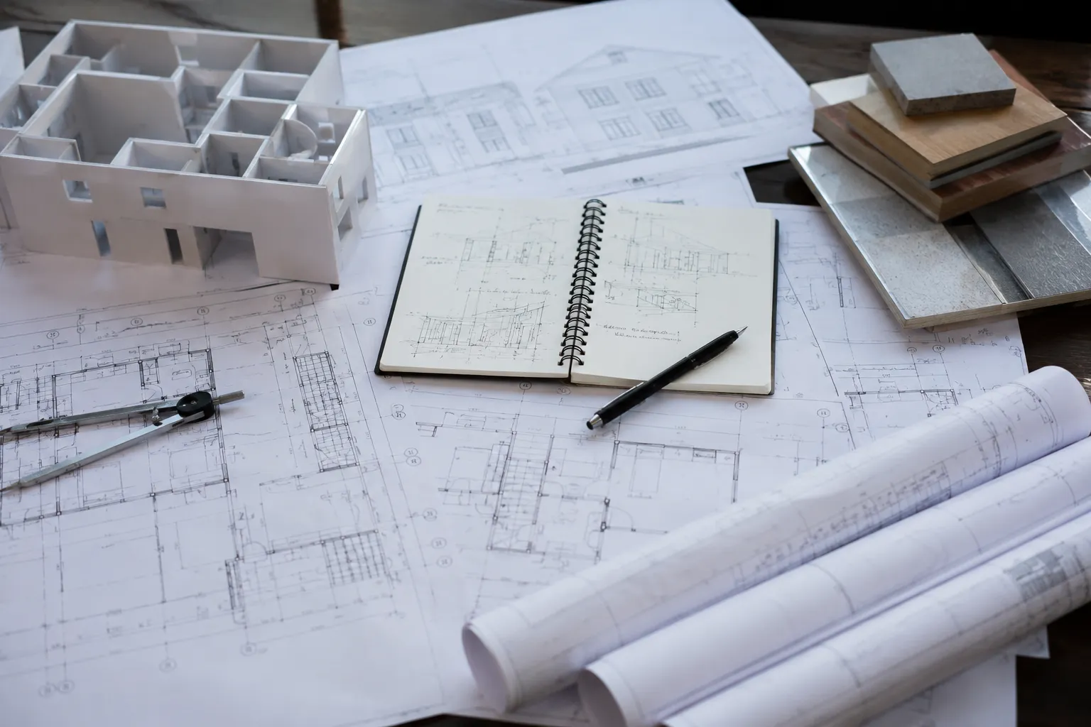 Architectural plans and building drawings for planning a fire escape addition to an existing NYC property