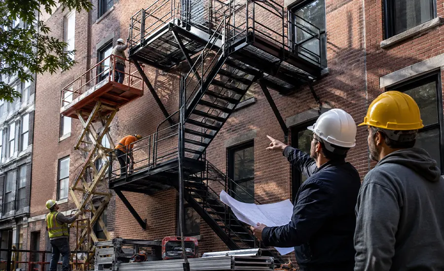 Exterior fire escape on an NYC building representing installation cost and project planning